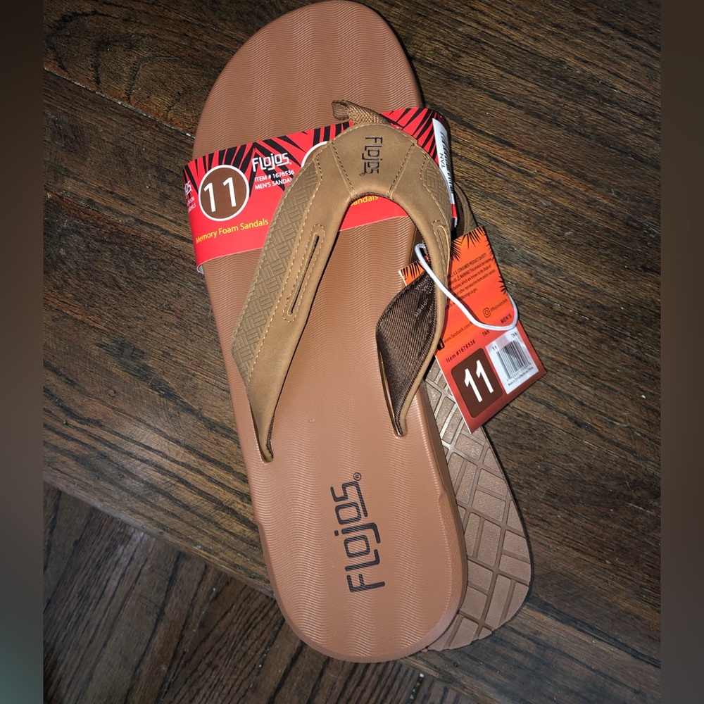 SOLD!  Flojos Men flip flops size 11 Brown
